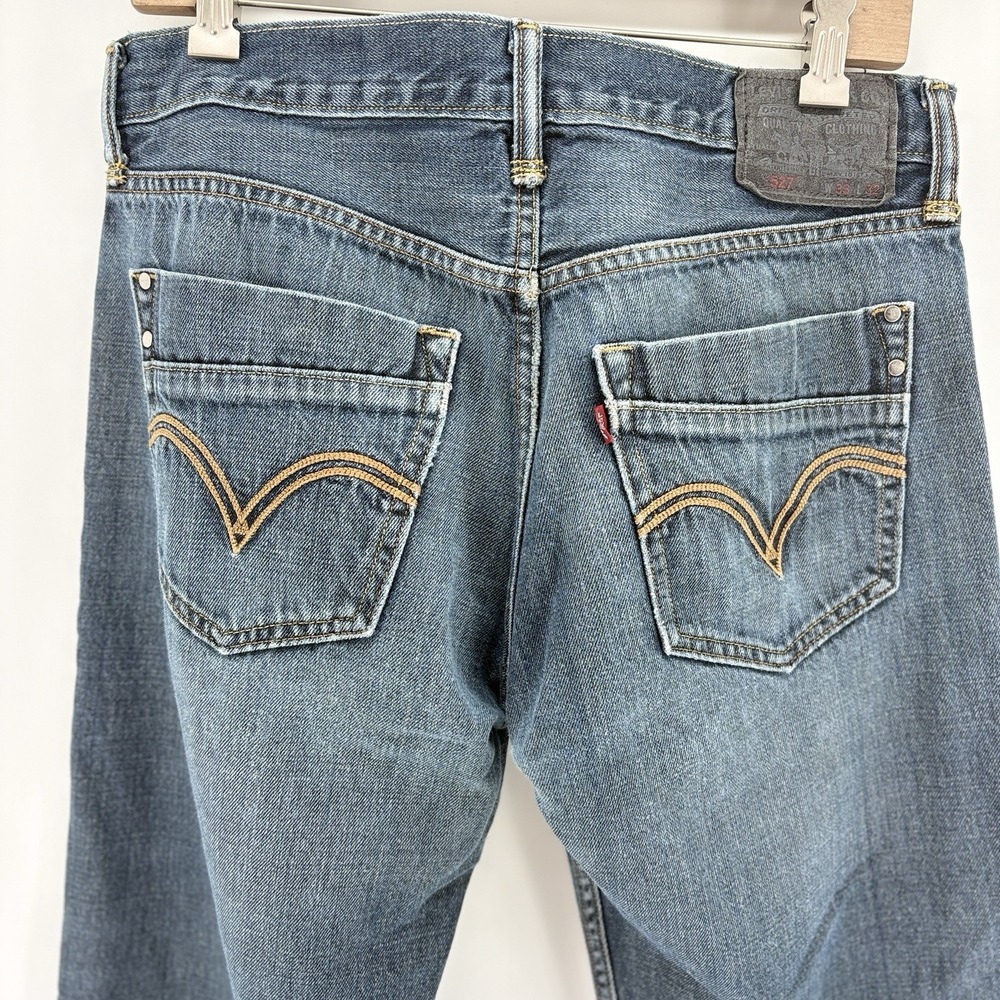 2010 Levi's 527 Slim Boot Jeans 33x32 Rare Riveted Back Pocket Distressed